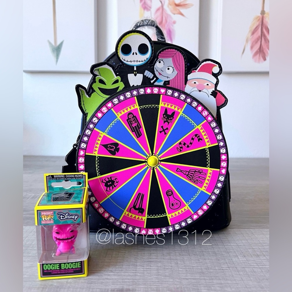 LOUNGEFLY Bag Nightmare Before Christmas Backpack Oogie Boogie Rolling Wheel